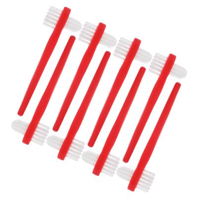 Gatuida 8pcs Double Heads Retainer Toothbrush Dentures Cleaning Kit with Dualhead Design Portable Size Soft Nylon Bristles Oral Care Tool for False Teeth