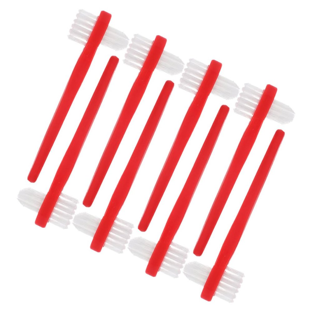 Gatuida 8pcs Double Heads Retainer Toothbrush Dentures Cleaning Kit with Dualhead Design Portable Size Soft Nylon Bristles Oral Care Tool for False Teeth