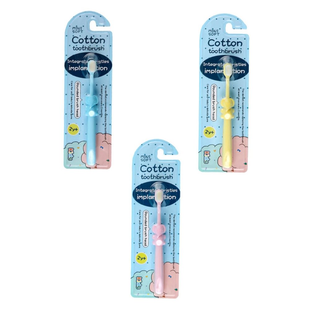PACKOVE 3pcs Boys and Girls Soft Bristle Toothbrushes for Children with Ergonomic Design and Cartoon Elephant Shape, Gentle Manual Toothbrush Set to Protect Teeth for Ages 2-8