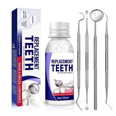 Tooth Filling Repair Kit,Temporary Tooth Repair Kit with Moldable False Teeth,Filling Repair Beads for Fixing Missing,Broken or Chipped Teeth,Reusable Safe Replacement Set