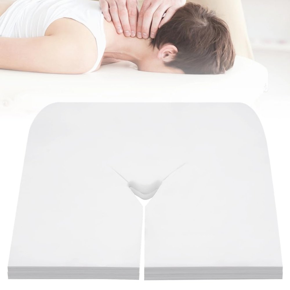 400 Count Disposable Face Cradle Covers For Massage Table, Soft Flat Non-Woven Cloth Headrest Sheets, Non-Stick Facial Rest Pads For Spa And Therapy Benches