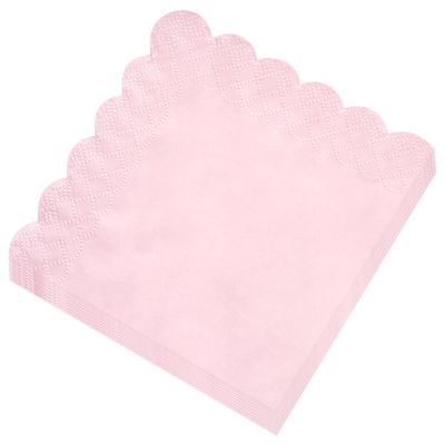 120 Pcs Pink Scalloped Cocktail Napkins,2-Ply Pink Disposable Beverage Party Napkins for Dinner Wedding Birthday Baby Shower