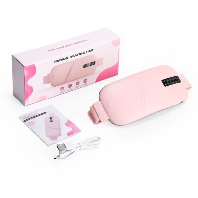 Menstrual Heating Pad Belt, Heat Pad for Period Pain Relief, Wearable Electric Waist Belt Device, 4 Heat Levels & 5 Vibration Massage Modes, for Back Stomach Cramp Pain Relief,Gifts for Women Girls