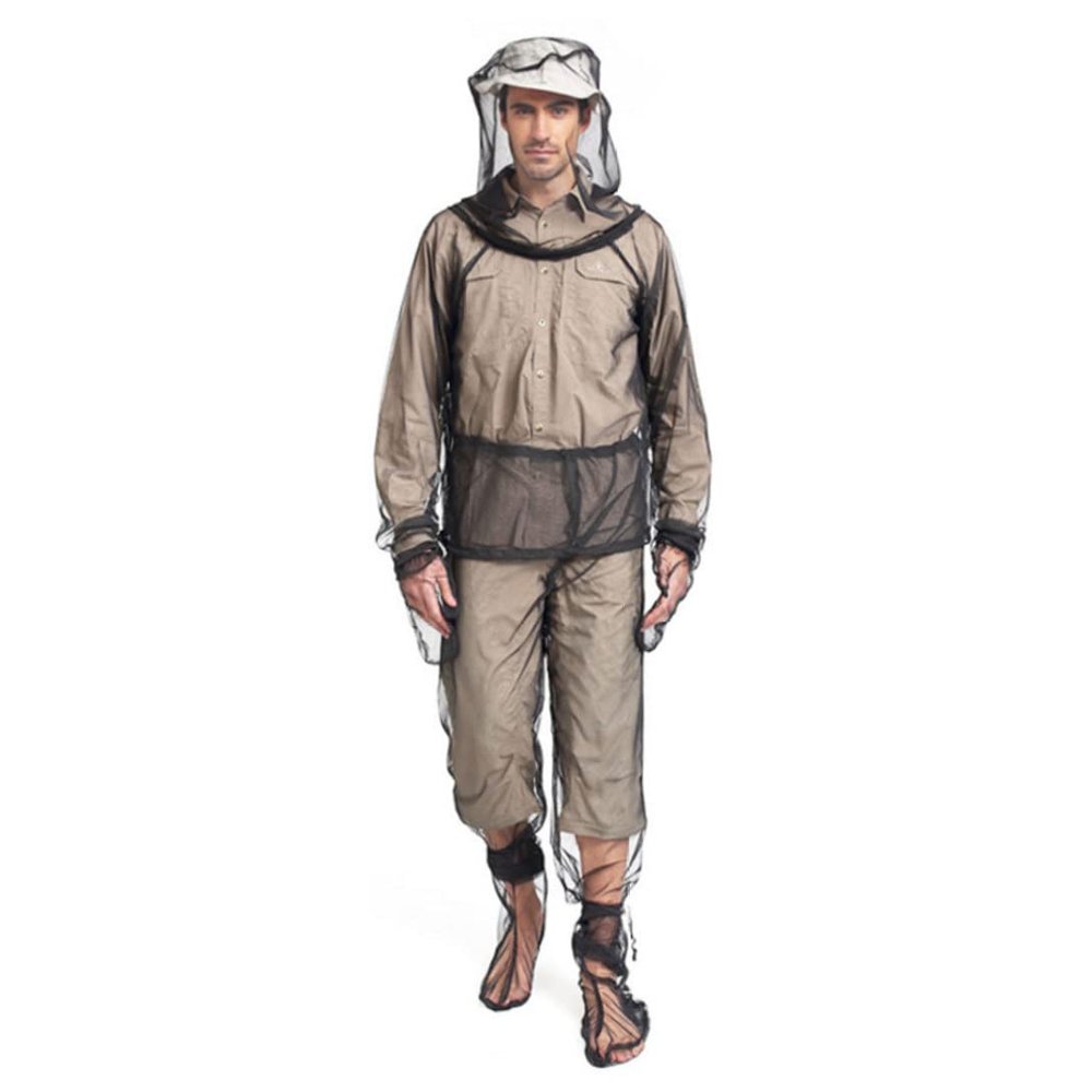 Anti Mosquito Clothing 4PCS Set L/XL, Translucent Breathable Net Suit, Adjustable for Outdoor Protection