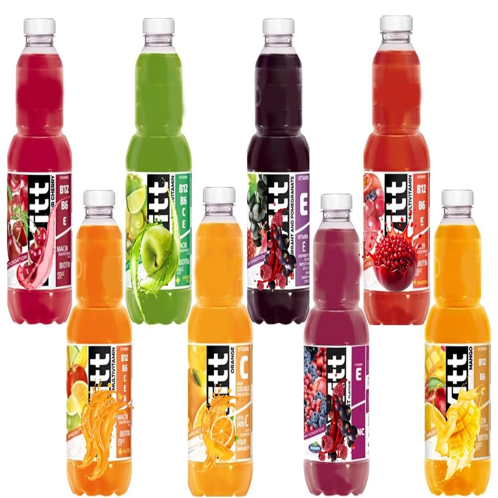 Multivitamin Juice Variety Random Mixed Pack 1L Bottles Mixed Flavours Including Orange, Apple Cherry, Mango, Blackcurrant, Berry & More - Dwit (10 x Random Mixed Bottle)
