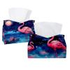 2 pack Starry Flamingos Tissue Box Cover, Decorative Tissue Box Dispenser for Bathroom, Parlors, Office, Bedroom Dresser, Vanity Countertop, Nightstand, Car, and Desk view 1