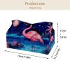 2 pack Starry Flamingos Tissue Box Cover, Decorative Tissue Box Dispenser for Bathroom, Parlors, Office, Bedroom Dresser, Vanity Countertop, Nightstand, Car, and Desk view 4