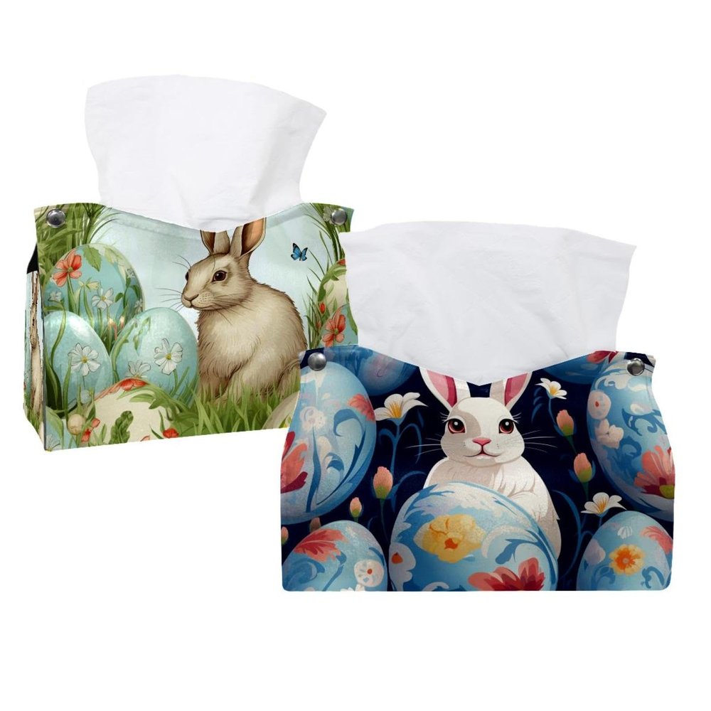 2 pack Easter Tissue Box Cover, 7.5x5x6in