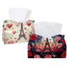 2 pack Eiffel Tower Valentine's Day Tissue Box Cover Leather Facial Tissue Dispenser Box Holder for Dresser Bathroom Decorative view 1