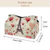 2 pack Eiffel Tower Valentine's Day Tissue Box Cover Leather Facial Tissue Dispenser Box Holder for Dresser Bathroom Decorative view 4