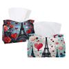 2 pack Eiffel Tower Valentine's Day Tissue Box Cover, Decorative Tissue Box Dispenser for Bathroom, Parlors, Office, Bedroom Dresser, Vanity Countertop, Nightstand, Car, and Desk view 1