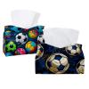 2 pack Football Soccer Tissue Box Holder on Table and Barth room view 1