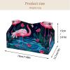 2 pack Flamingo Rainforest Tissue Box Cover, Decorative Tissue Box Dispenser for Bathroom, Parlors, Office, Bedroom Dresser, Vanity Countertop, Nightstand, Car, and Desk view 4