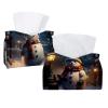 2 pack Retro Christmas Snowman Tissue Box Cover, 7.5x5x6in view 1