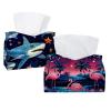 2 pack Starry Flamingos Tissue Box Cover, Decorative Tissue Box Dispenser for Bathroom, Parlors, Office, Bedroom Dresser, Vanity Countertop, Nightstand, Car, and Desk