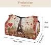 2 pack Eiffel Tower Valentine's Day Tissue Box Cover, Decorative Tissue Box Dispenser for Bathroom, Parlors, Office, Bedroom Dresser, Vanity Countertop, Nightstand, Car, and Desk view 4