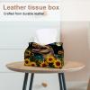 2 pack Crocodile Starry Sunflower Tissue Box Cover Leather Facial Tissue Dispenser Box Holder for Dresser Bathroom Decorative view 2
