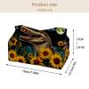 2 pack Crocodile Starry Sunflower Tissue Box Cover Leather Facial Tissue Dispenser Box Holder for Dresser Bathroom Decorative view 4