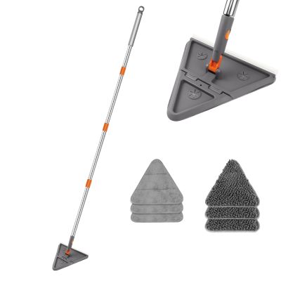 180 Rotating Wall & Ceiling Cleaner Mop Extendable Long Handle (17-81") with 6 Pads, Multi-Surface Home Cleaning Tool