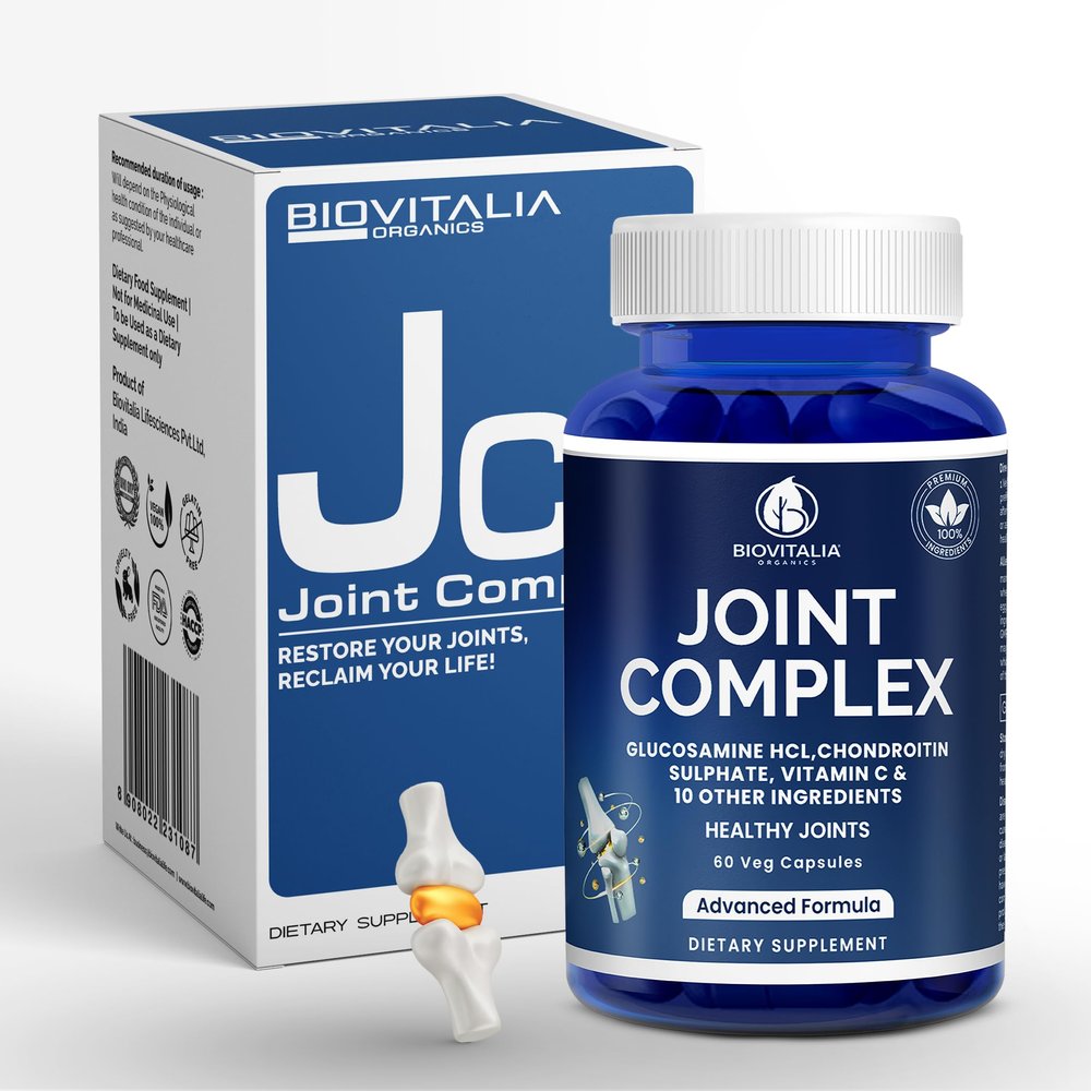Joint Complex Glucosamine Chondroitin MSM Complex with Vitamin C, Copper & Turmeric Joint Support Supplement Vitamin C for Cartilage & Collagen Support High Strength Formula 60 Capsules