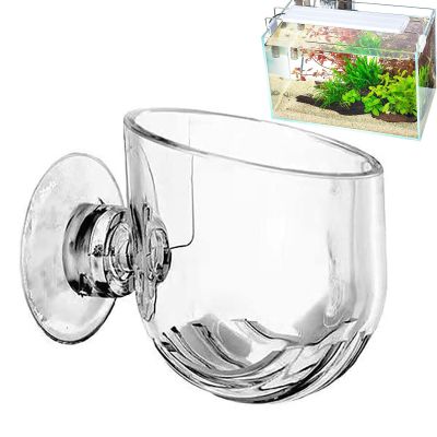 Aquarium Plant Cup Acrylic Water Plant Carrier with Suction Cup Fish Tank Stand Aquatic Plants Multipurpose Decoration Smooth Transparent Design for Freshwater Salt Water Aquarium