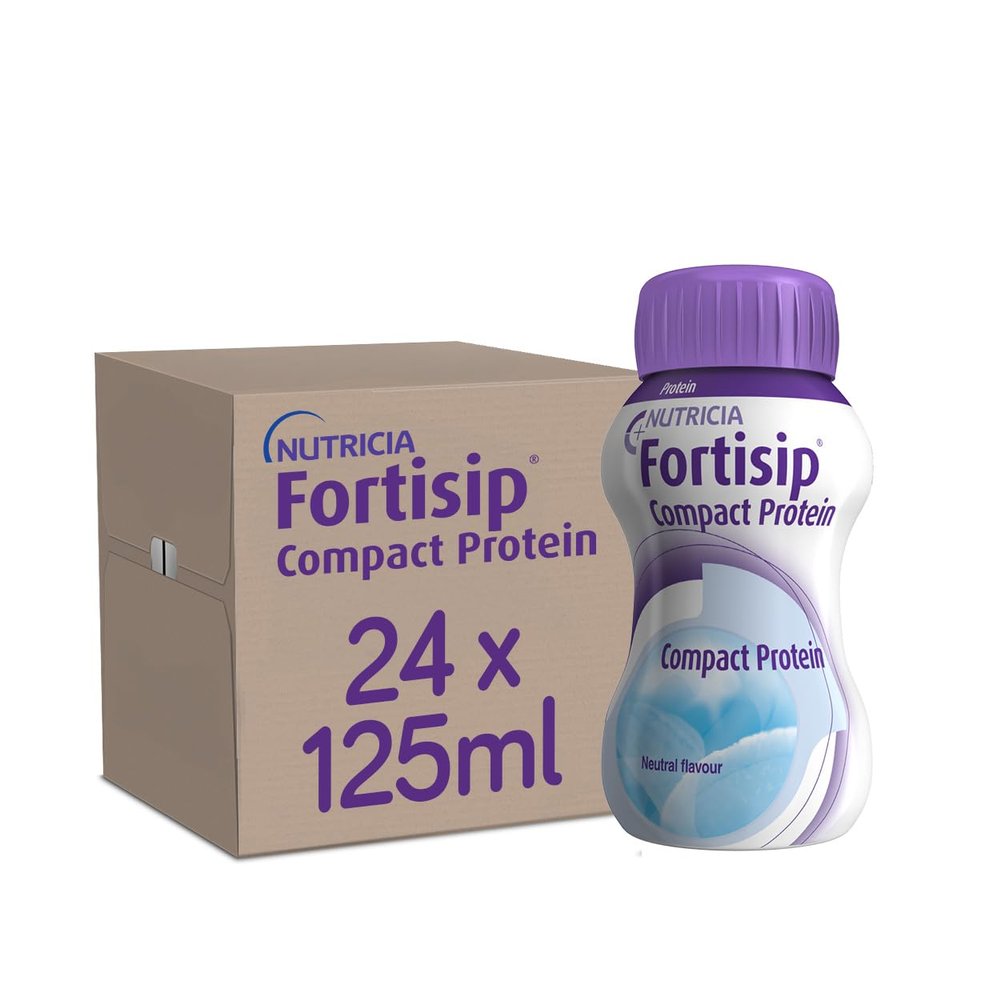 Fortisip Compact Protein Liquid Supplement, Neutral Flavour, 125ml, Pack of 24 Bottles