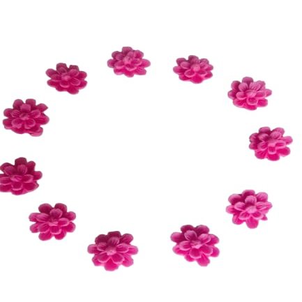 12 Beautiful Edible Sugar Fondant Lily Blossom/Daisy Flowers; 2cm Birthday, Wedding/Anniversary, Baby/Bridal Shower, Easter, Mothers Day Cake/Cupcake Toppers/Decorations (Pink)
