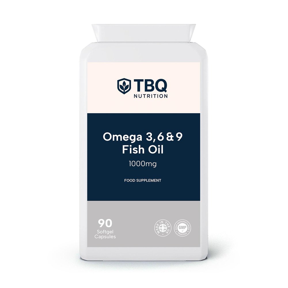 Omega 3-6-9 1000mg 90 Softgels | from Fish, Flaxseed & Sunflower Oils | with Vitamin E to Support Cells | Premium UK-Made Supplement