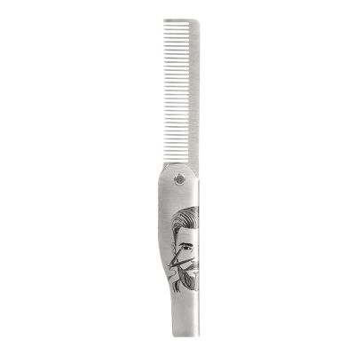 Beard Comb for Men | Beard Brush and Comb,Portale Stainless Steel Foldable Brush for Husband Styling Dad Men Grooming Travel Home Adult
