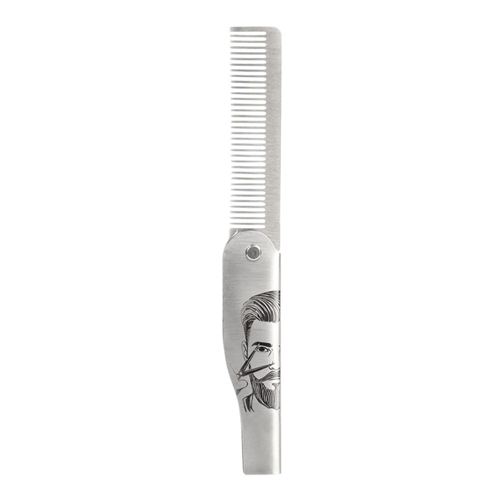 Beard Comb for Men | Beard Brush and Comb,Portale Stainless Steel Foldable Brush for Husband Styling Dad Men Grooming Travel Home Adult
