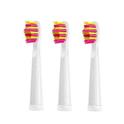 3/8/12/16 Pcs Replacement Brush Heads, Compatible for Seago Fairywill Electric Toothbrush Head Bristles Brush Refill Tooth Clean(3 Pcs Pink)