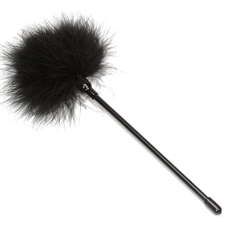Black Soft Bedroom Tool Accessories, Black Feather Pole Adds A Warm Atmosphere To The Home, Super Soft And Comfortable Feather Steering Wheel Handle