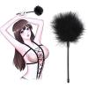 Black Soft Bedroom Tool Accessories, Black Feather Pole Adds A Warm Atmosphere To The Home, Super Soft And Comfortable Feather Steering Wheel Handle view 3