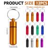 12 Pack Pill Box Keyring, Colorful Aluminum Alloy Pill Containers, Water-Resistant Keychain Emergency Cash Stash Holders for Outdoor Travel, Camping, 12pcs in 8 Colors view 2
