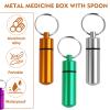 12 Pack Pill Box Keyring, Colorful Aluminum Alloy Pill Containers, Water-Resistant Keychain Emergency Cash Stash Holders for Outdoor Travel, Camping, 12pcs in 8 Colors view 3