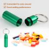 12 Pack Pill Box Keyring, Colorful Aluminum Alloy Pill Containers, Water-Resistant Keychain Emergency Cash Stash Holders for Outdoor Travel, Camping, 12pcs in 8 Colors view 4