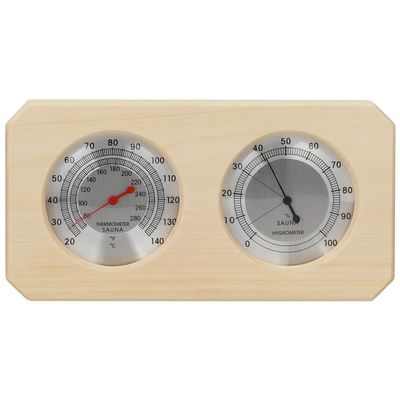 2-In-1 Wooden Sauna Thermometer And Hygrometer, Hygrothermograph For Indoor Temperature And Humidity Measurement