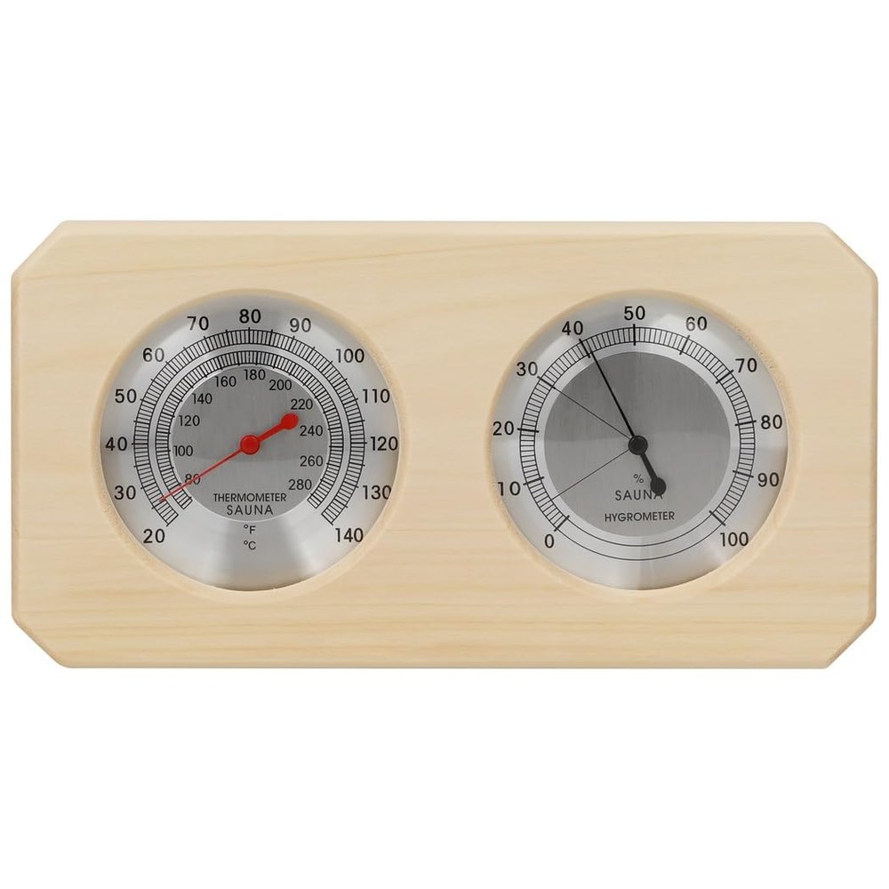 2-In-1 Wooden Sauna Thermometer And Hygrometer, Hygrothermograph For Indoor Temperature And Humidity Measurement