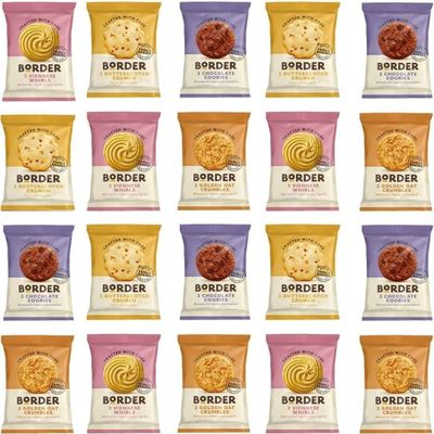24 x Borders Biscuits Mini Mixed Flavour Cookies Assortment - Contains 4 Flavours