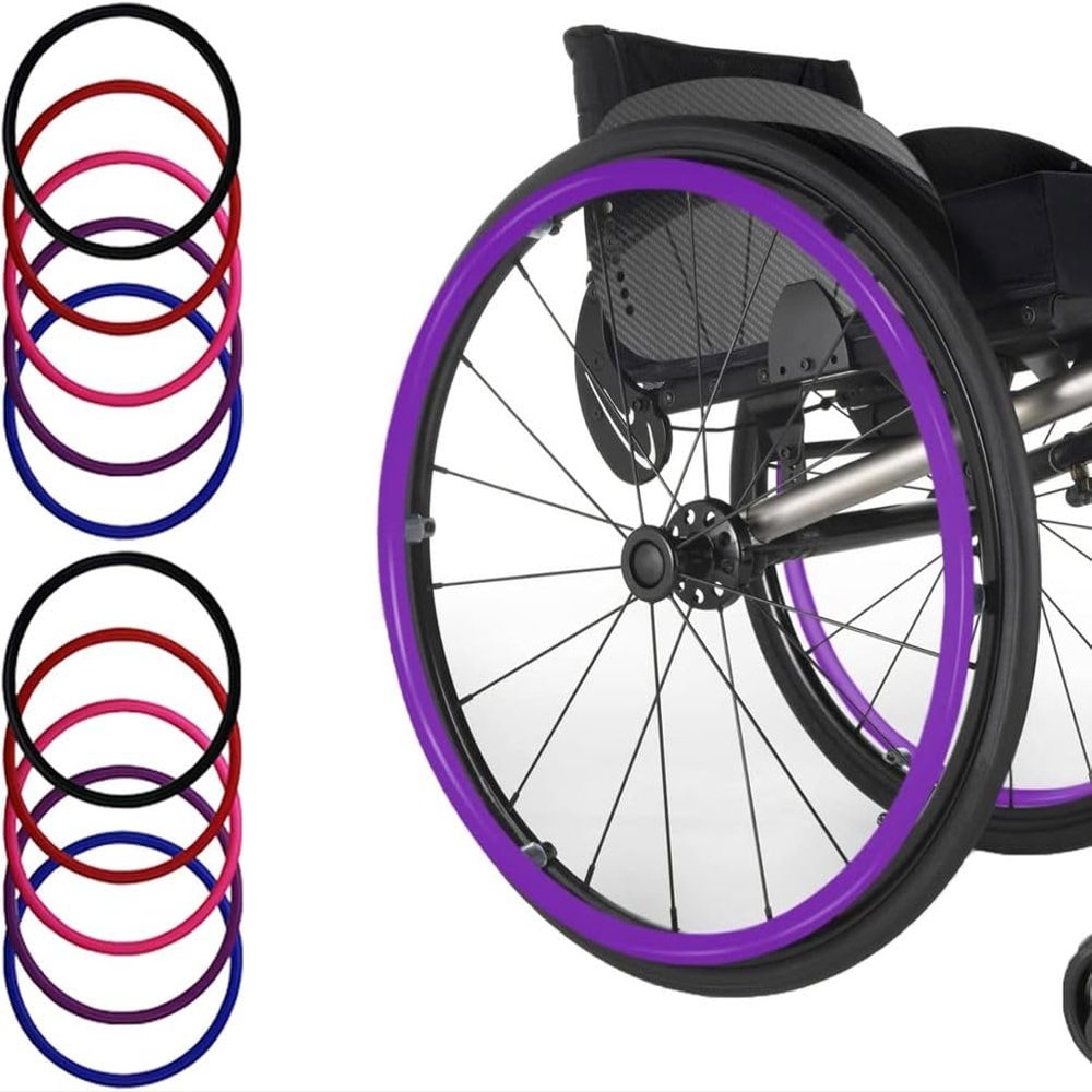 22/24-Inch Wheelchair Push Rim Covers, Non-Slip Silicone Handrim Covers for Wheelchair Rear Wheels, Wear-Resistant Hand Push Cover Improve Grip And Traction,2,22in
