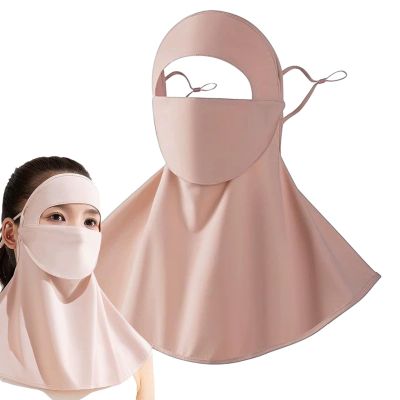 Face Cover for Sun Protection - Anti-UV Face Shield Sun Protection - Neck Guard with Drinking Hole Cooling Breathable Washable Adjusted Ear Straps for Field Work Farming Gardening Fishing Cycling