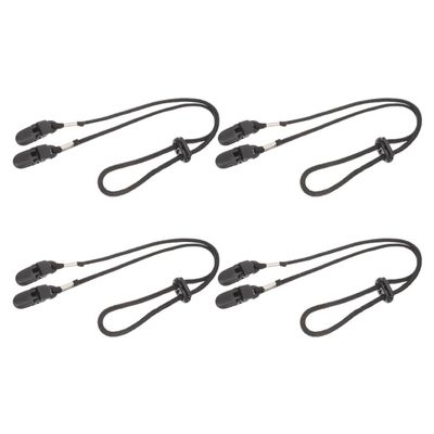 minkissy 4pcs Windproof Hood Clip Retainers Adjustable Hat Retainer Clips for Fishing Boating Sports Removable Chin Straps Black