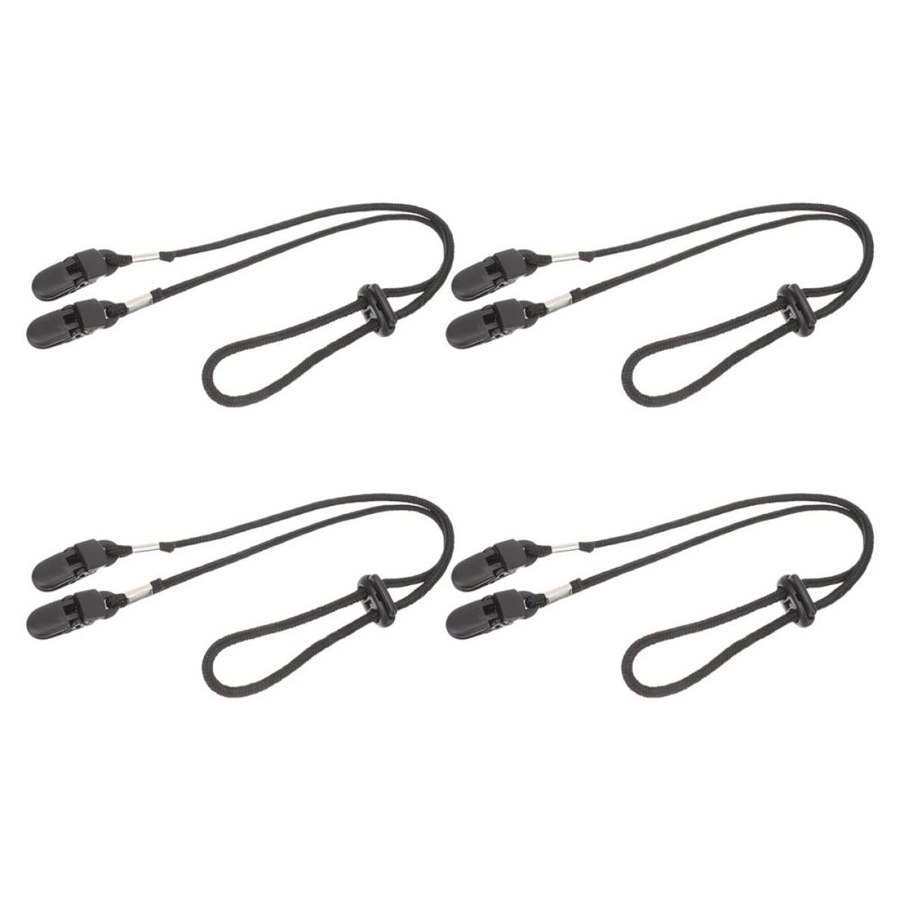 minkissy 4pcs Windproof Hood Clip Retainers Adjustable Hat Retainer Clips for Fishing Boating Sports Removable Chin Straps Black
