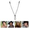 minkissy 4pcs Windproof Hood Clip Retainers Adjustable Hat Retainer Clips for Fishing Boating Sports Removable Chin Straps Black view 4