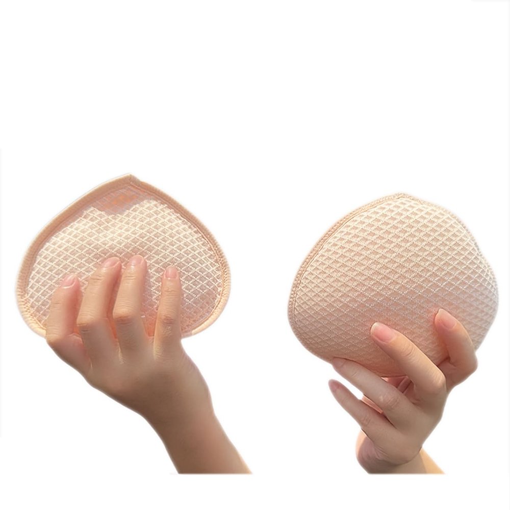 BIMEI Swim Forms High Level Silicone Filler Breathable Breast Prosthesis for Mastectomy Women Pockets Bra natural profile, Beige, 7