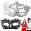 2-Pack Adjustable Vintage Couple Masks, Retro Style For ValentineS Day, Halloween, And Special Occasions view 1