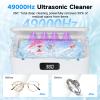 49kHz Ultrasonic Jewellery Cleaner,All-in-One Professional Ultrasonic Cleaner Machine for Eyeglasses,Retainer, Mouth Guard, Glasses, Watch, Ring, Diamond, Denture Use view 4