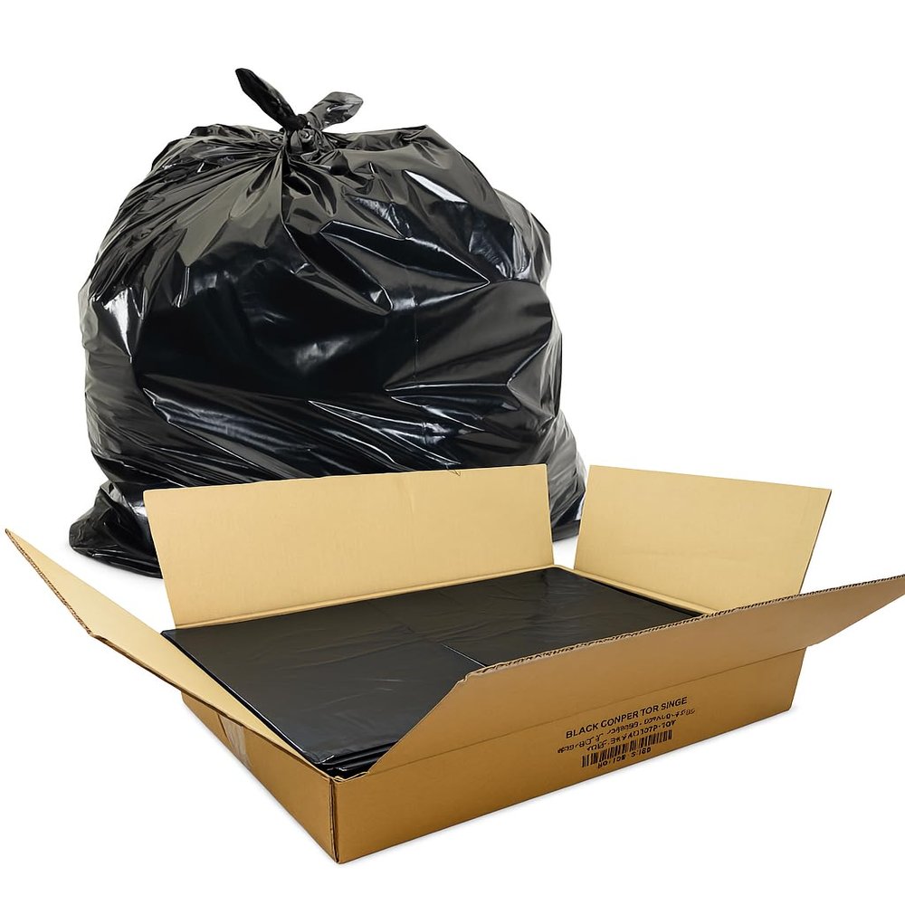 100 x Black Compactor Sacks 120L Large Strong Black Refuse Sacks 22x33x47 inch | Medium Duty Rubbish Bin Bags | Tear-Resistant Puncture-Proof Polythene Dustbin Liners for High-Volume Waste Disposal