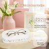 OPULANE Glasses Holder Stand, Anti-scratch Plush Lined Eyeglass Holder Stand, Oval Eye-glass Storage Organizer Case for Nightstand, Office Desk, Table, Beige view 2