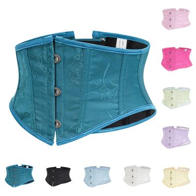 2025 New Women Gothic Jacquard Corset Belt Ladies Renaissance Vintage Waistband Lace up Waist Cincher Waspie Bustiers Wide Elastic Waist Trainer Cinch Underbust Girdle Wrap Shapewear Halloween Costume
